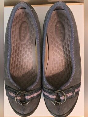 Vintage Privo Women’s Navy and Purple Suede Ballet Flats 6
